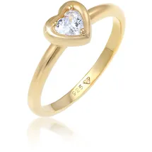 Elli Ring 925 Sterling Silber Herz in Gold | Gr.: 58