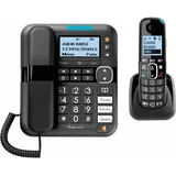 Amplicomms BigTel 1580 Combo EU Schnurgebundenes Seniorentelefon Freisprechen, für Hörgeräte kompatibel, Wahlwiederholung
