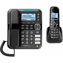 Amplicomms BigTel 1580 Combo EU Schnurgebundenes Seniorentelefon Freisprechen, für Hörgeräte kompatibel, Wahlwiederholung