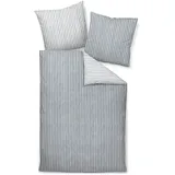 JANINE Davos 65170 Gestreift Grau 140 x 200 cm + 70 x 90 cm