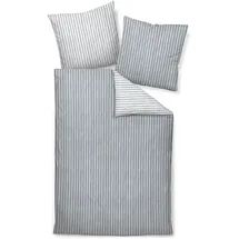 JANINE Davos 65170 Gestreift Grau 140 x 200 cm + 70 x 90 cm