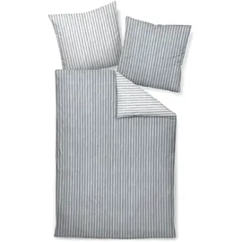 JANINE Davos 65170 Gestreift Grau 140 x 200 cm + 70 x 90 cm