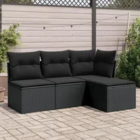 Festnight Gartenlounge mit Stauraum Balkon Lounge Balkon Sofa Rattan Sofa Klein Rattansofa Gartensofa Ecksofa Lounge Sofa Outdoor Polyrattan Balkonmöbel Couch Gartenmöbel Ecklounge