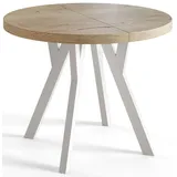 alpi möbel OVO Ø 100-200 cm braun/weiß