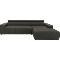 DOMO collection Ecksofa »Brandon große Ausführung B/T/H: 289/177/80 cm, auch in Leder und Cord«, mit Kopfteilverstellung, wahlweise Sitztiefenverstellung, L-Form grau