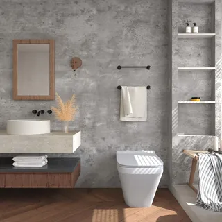 JSEVEM 80CM×4M Extra Breite Dicke Hellgrau Tapete Selbstklebend Betonoptik Grau Selbstklebende Tapeten Badezimmer Abnehmbar Effekt Klebetapete Beton Wand Vinyl Graue Wasserdicht Möbelaufkleber