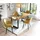 SalesFever Essgruppe, 5 tlg. 180 cm - Bezug Strukturstoff gelb Gestell schwarz Tisch cognac | 370759
