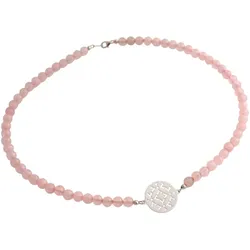 Gemshine Halskette 'Choker: Yoga Mandala und Rosenquarz Edelsteine' Ketten   Grau Damen 