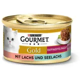 Purina Gourmet Gold Raffiniertes Ragout Duetto mit Lachs und Seelachs