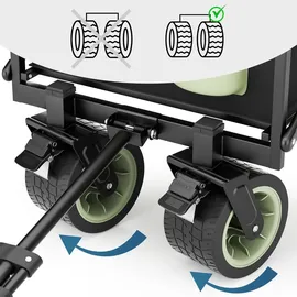 SAMAX Bollerwagen Faltbar Offroad Camping Edition Schwarz/Matcha Grün