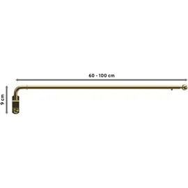 Interdeco SCHWENKSTANGE / SCHWENKARM-GARDINENSTANGE Cassina 60-100 cm, 13 / 9 mm Ø, Messing-farbig