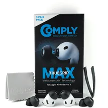 COMPLY TrueGrip MAX | Premium Memory Schaumstoff Ersatz-Ohrstöpsel für AirPods Pro 3 Schwarz Größe Mix (Apple AirPods), Kopfhörer Ersatzteile,