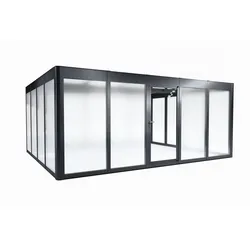 SunElements Design Gewächshaus SunGarden Deluxe mit Photovoltaik-Option 5.4 anthrazit-metallic, Wände: ESG 5mm satiniert, Dach: 6mm Acrylglas