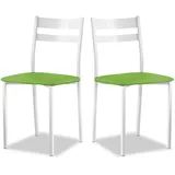 ASTIMESA Küchenstuhl aus Metall mit offener Rückenlehne, Grün, 38 cm x 45 cm x 40 cm