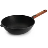 WOLL Eco Logic QXR Gusswok 30cm mit abnehmbarem Holzgriff (11030WLCI-Q)