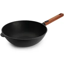 WOLL Eco Logic QXR Gusswok 30cm mit abnehmbarem Holzgriff (11030WLCI-Q)