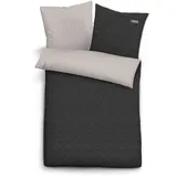 Bettwäsche MELANGE Jersey (BL 155x220 cm) - grau - BL 155x220 cm