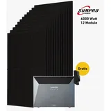 Balkonkraftwerk Balkonkraftwerk Balkonstrom Balkonkraftwerk 6000W mit Speicher | 5xZusatzspeicher | Bitumendachhalterung | 12xSolarmodul Bifazial | Anker Solix 4 Pro |Kabel 15m - 0 % MwSt. (gem. § 12 Abs. 3 UStG)