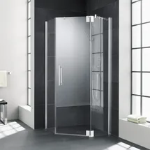 Kermi Pasa XP Fünfeck-Duschkabine Pendeltür rechts 90 x 80 cm Clean PXR00F2420VPK