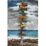 Garden Pleasure Wandbild 3D Wegweiser, Metall