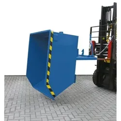 Kippbehälter aus Stahl, 500 Liter Volumen, blau