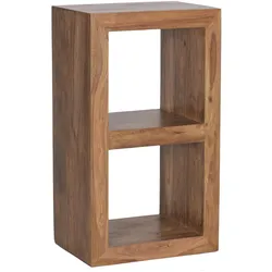 KADIMA DESIGN Standregal Massivholz Sheesham 88cm hoch 2 Böden Design Holz-Regal Naturprodukt Beistelltisch