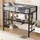XDOVET Hochbett mit Schreibtisch und zwei Bücherregalen 90 x 200 cm MDF schwarz