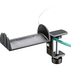K&M 16090 Kopfhörerhalter mit Kopfhörerverlängerungskabel, Schwarz