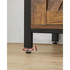 VASAGLE Sideboard 100 x 80 x 33 cm Braun/Schwarz