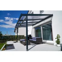 Gutta Terrassendach Premium 410 x 306 cm anthrazit / Polycarbonat klar