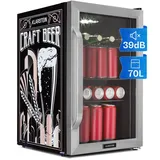 Kühlschrank Getränke Flaschen Bier Minibar 70 L Hausbar Leise Edelstahl Glastür