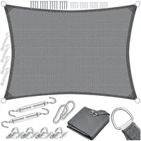 Kesser KESSER® Sonnensegel Sonnenschutz Windschutz HDPE Gewebe wasserabweisend & windabweisend 5-Fach quer vernäht robust & stabil Schattenspender Garten Balkon Terrasse