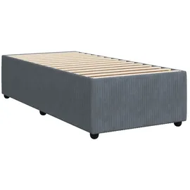 vidaXL Boxspringbett mit Matratze Dunkelgrau 80x200 cm Samt