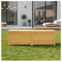 MuCoLa - 140cm Holz Auflagenbox Kissenbox Gartenbox Gartentruhe Auflagen Truhe Holztruhe