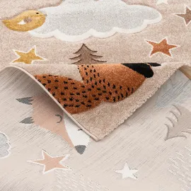 Pergamon Kinder Teppich Maui Kids Fuchs und Bär Braun 80x150cm