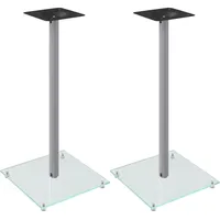 vidaXL Lautsprecher-Ständer 2 Stk. Silbern Hartglas 1 Säule