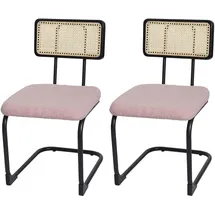 MCW Freischwinger-Stuhl K88 Stoff rosa 2er Set