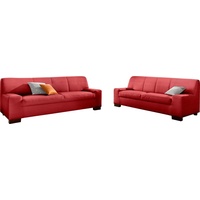Domo Collection Polstergarnitur Norma, (Set, 2-tlg), bestehend aus je einem 2- und 3-Sitzer rot