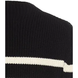 CAMEL ACTIVE Strickpullover mit Streifen Schwarz / Weiß S
