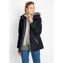 bonprix Winterjacke mit 2-in-1 Optik, mit integriertem Fleeceeinsatz, Slim fit Passform schwarz L (46)