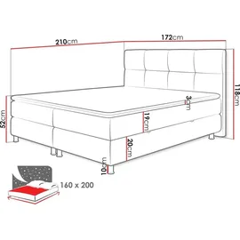 Mirjan24 Boxspringbett Dave Doppelbett Bettgestell Polsterbett Schlafzimmer Kollektion M24 | Fresh 11, | 160x200