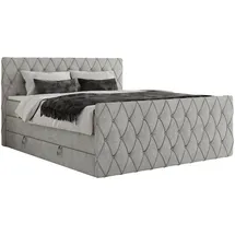 MKS Meble Boxspringbett mit Bettkasten, - grau - Maße cm B: 201 H: 110