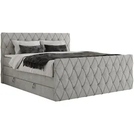 MKS Meble Boxspringbett mit Bettkasten, - grau - Maße cm B: 201 H: 110