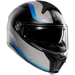 AGV Tourmodular Stray, Klapphelm - Matt Schwarz/Hellgrau/Blau - XXL