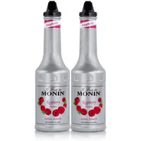 Monin Fruchtpüree Mix Raspberry Himbeere 1L Cocktails Milchshakes (2er Pack)