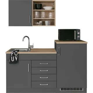 kochstation Pantryküche »KS-Mali«, Breite 160 cm, mit E-Geräten, grau