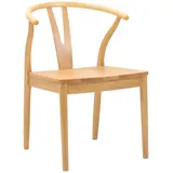 vidaXL Esszimmerstuhl Massives Gummiholz beige 2 Stk