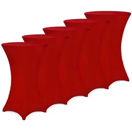 DEUBA Detex® Stehtischhusse Überzug 5er Set Ø80 Cm Ø Bordeaux Rot