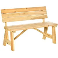 Outsunny Gartenbank 116 x 56 x 80 cm Beige