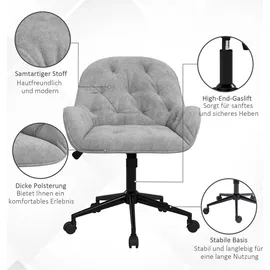Vinsetto Bürostuhl Polyester Hellgrau